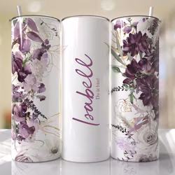 Tumblermugg Blommor #33 + text