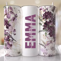 Tumblermugg Blommor #33 namn/ord + text