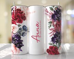 Tumblermugg Blommor #35 + text
