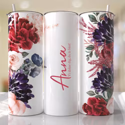 Tumblermugg Blommor #35 + text