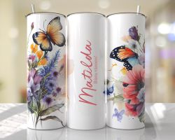 Tumblermugg Blommor #36 + text