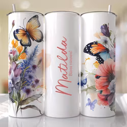 Tumblermugg Blommor #36 + text