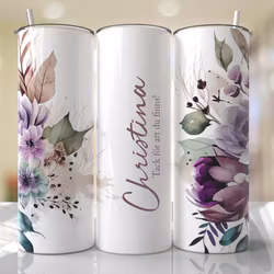 Tumblermugg Blommor #37 + text