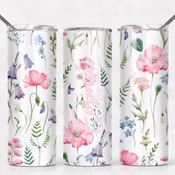 Tumblermugg Blommor #41 + text