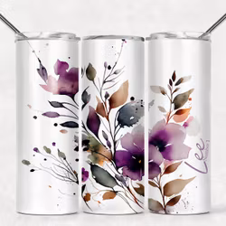 Tumblermugg Blommor #42 + text