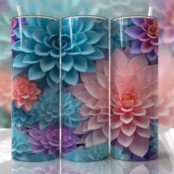 Tumblermugg 3D blommor #1