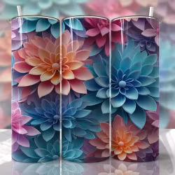 Tumblermugg 3D blommor #3