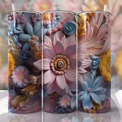 Tumblermugg 3D blommor #6
