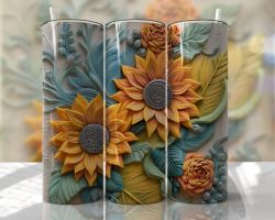 Tumblermugg 3D solrosor #3