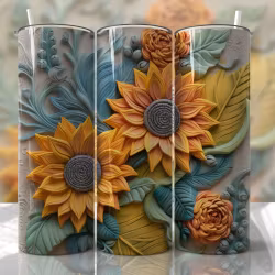 Tumblermugg 3D solrosor #3