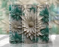 Tumblermugg 3D blommor #7