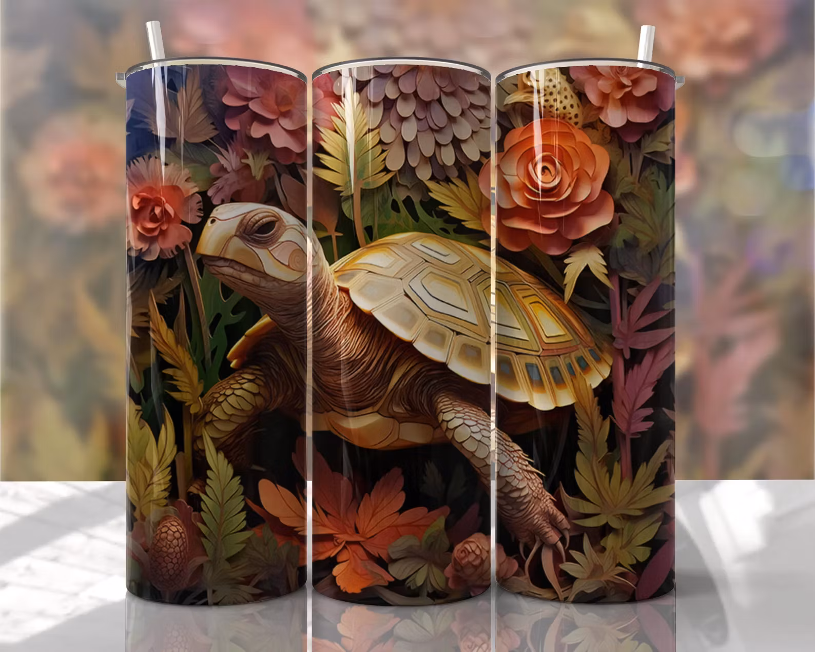 Tumblermugg 3D sköldpadda