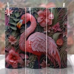 Tumblermugg 3D flamingo #3