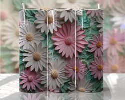 Tumblermugg 3D blommor #13