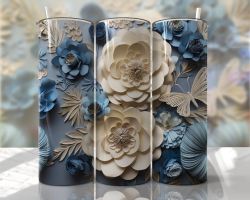 Tumblermugg 3D blommor  #10