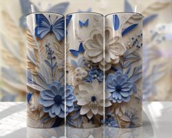 Tumblermugg 3D blommor  #11