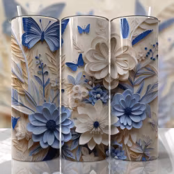 Tumblermugg 3D blommor  #11