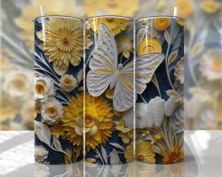 Tumblermugg 3D blommor  #12