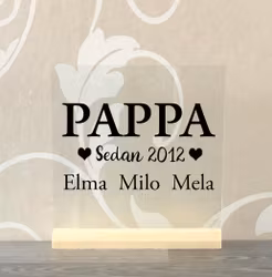 Glasplatta Årtal + namn