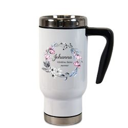 Termosmugg med handtag Blommig ring