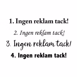 Dekal "Ingen reklam tack!"