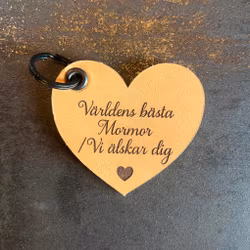 Hjärtformad nyckelring - Läder