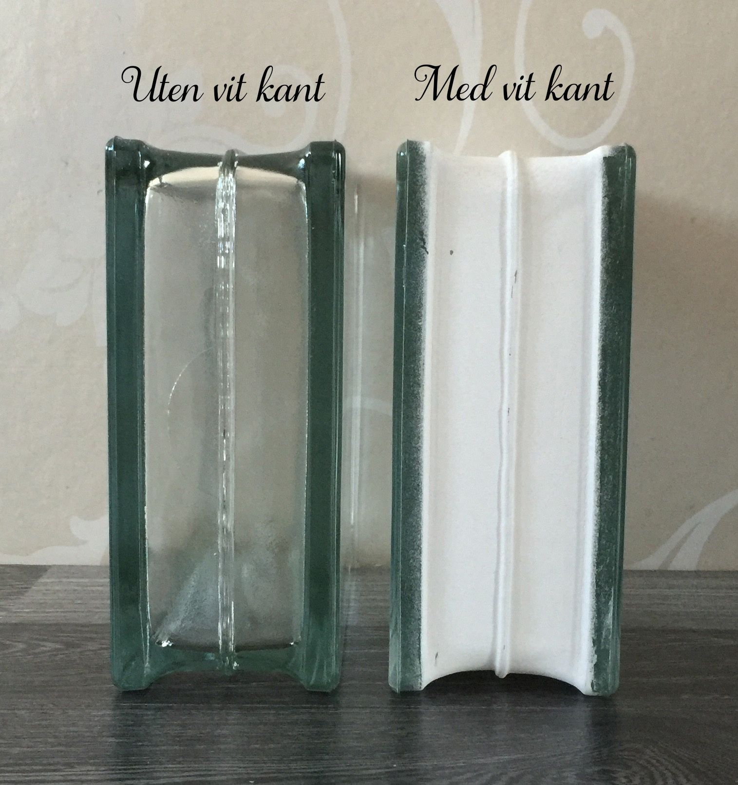 Glasblock med eget foto och födelseinfo