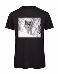 T-shirt med varg tryck