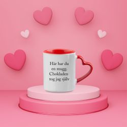 Mugg med hjärtformat handtag Röd -  Här har du