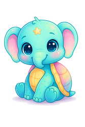 Elefant pastell #2 till tyg