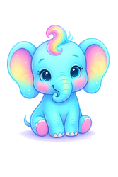 Elefant pastell #3 till tyg