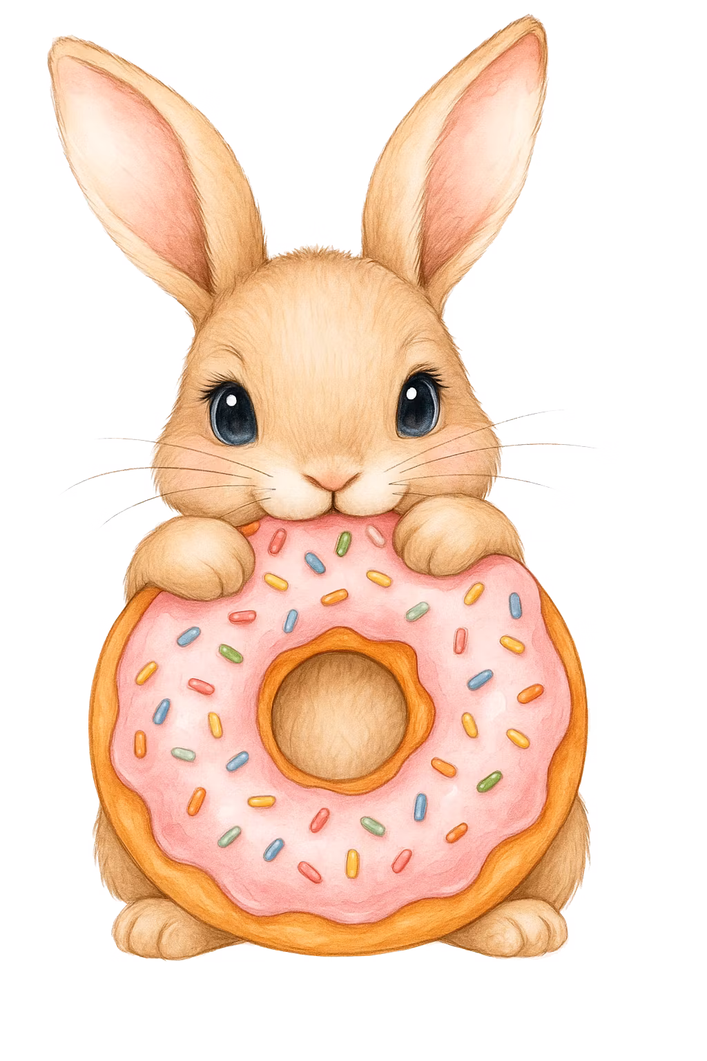 Kanin med donut till tyg