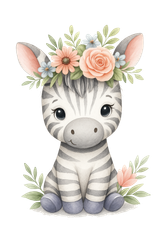 Zebra med blommor till tyg