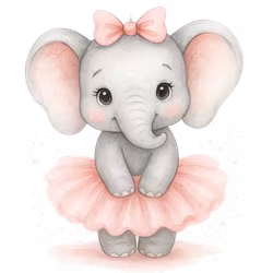 Elefant med kjol till tyg