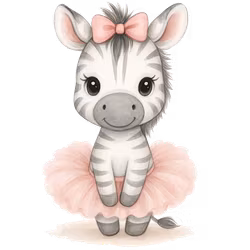 Zebra med kjol till tyg