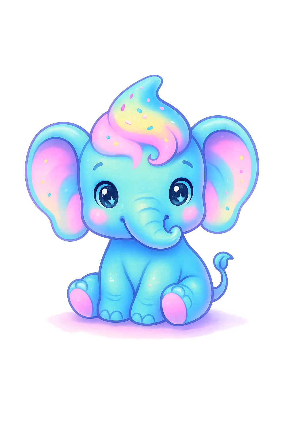 Elefant pastell #4 till tyg