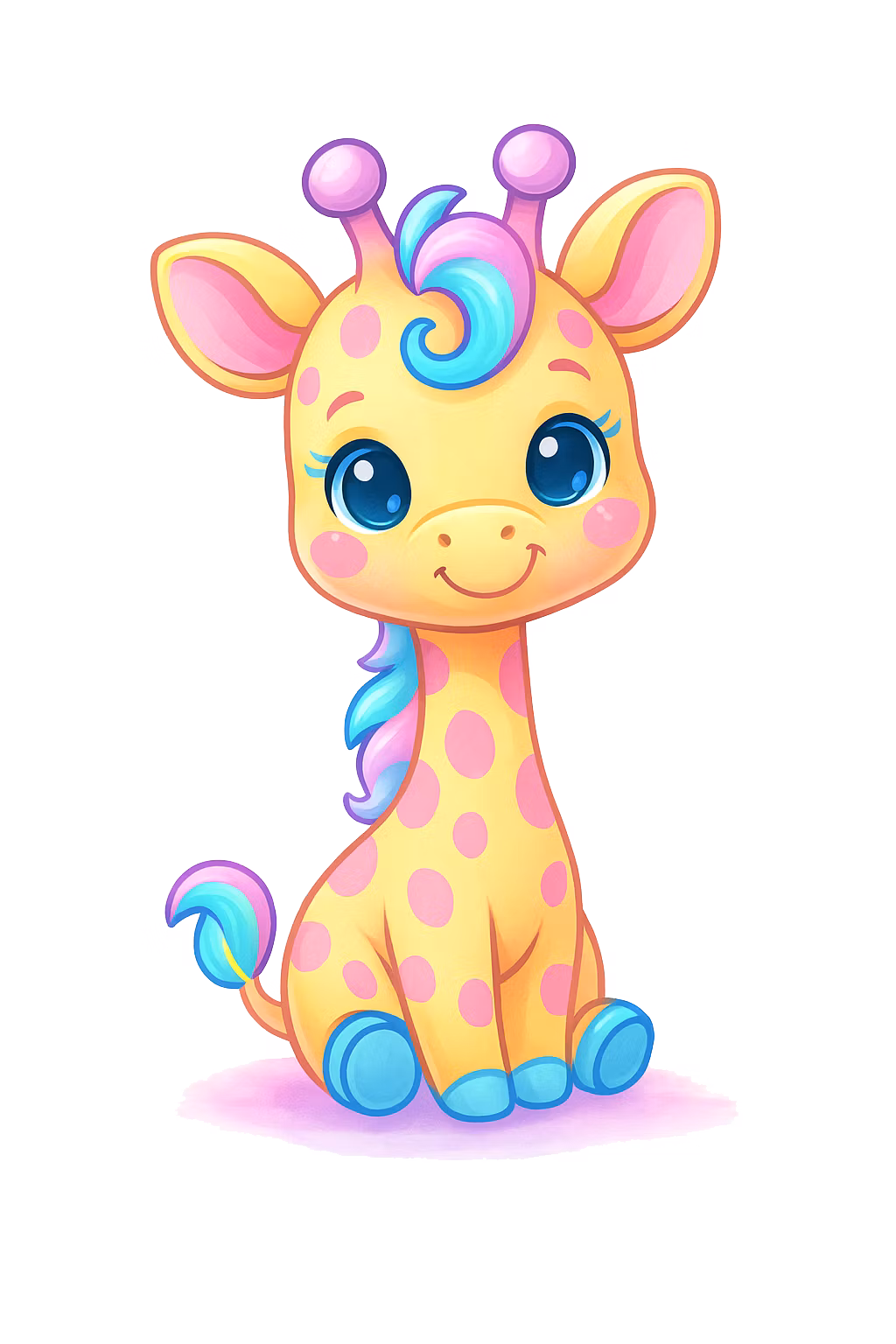 Giraff pastell till tyg