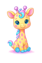 Giraff pastell till tyg