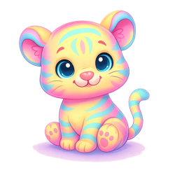 Tiger pastell till tyg