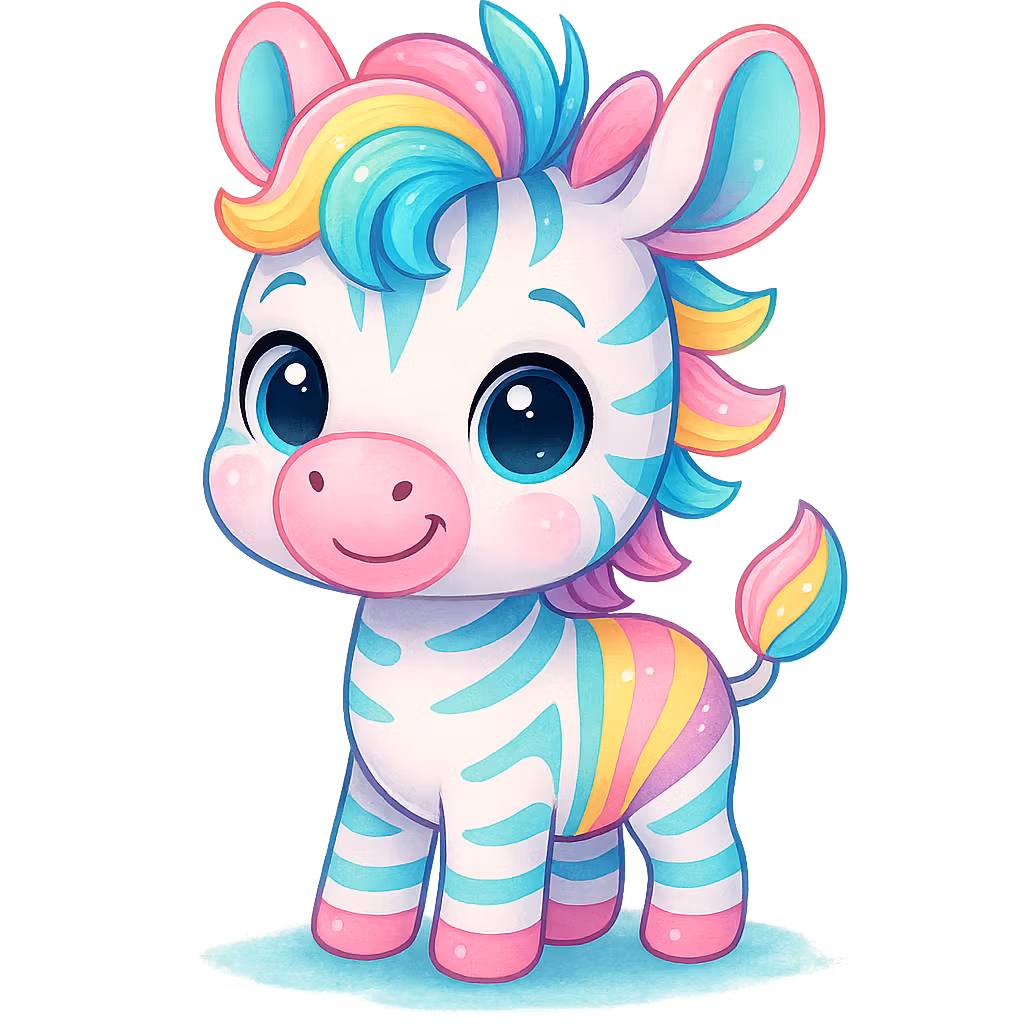 Zebra pastell till tyg