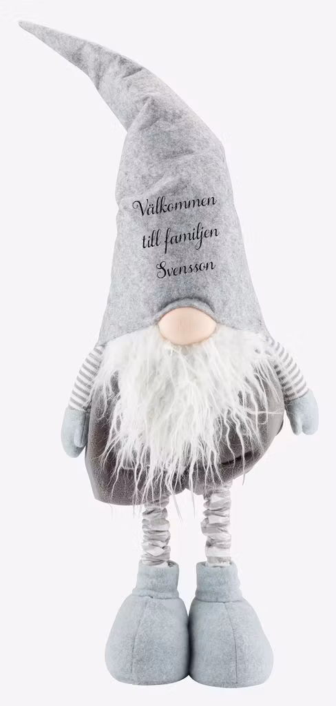 Tomte med teleskopben och personligt tryck