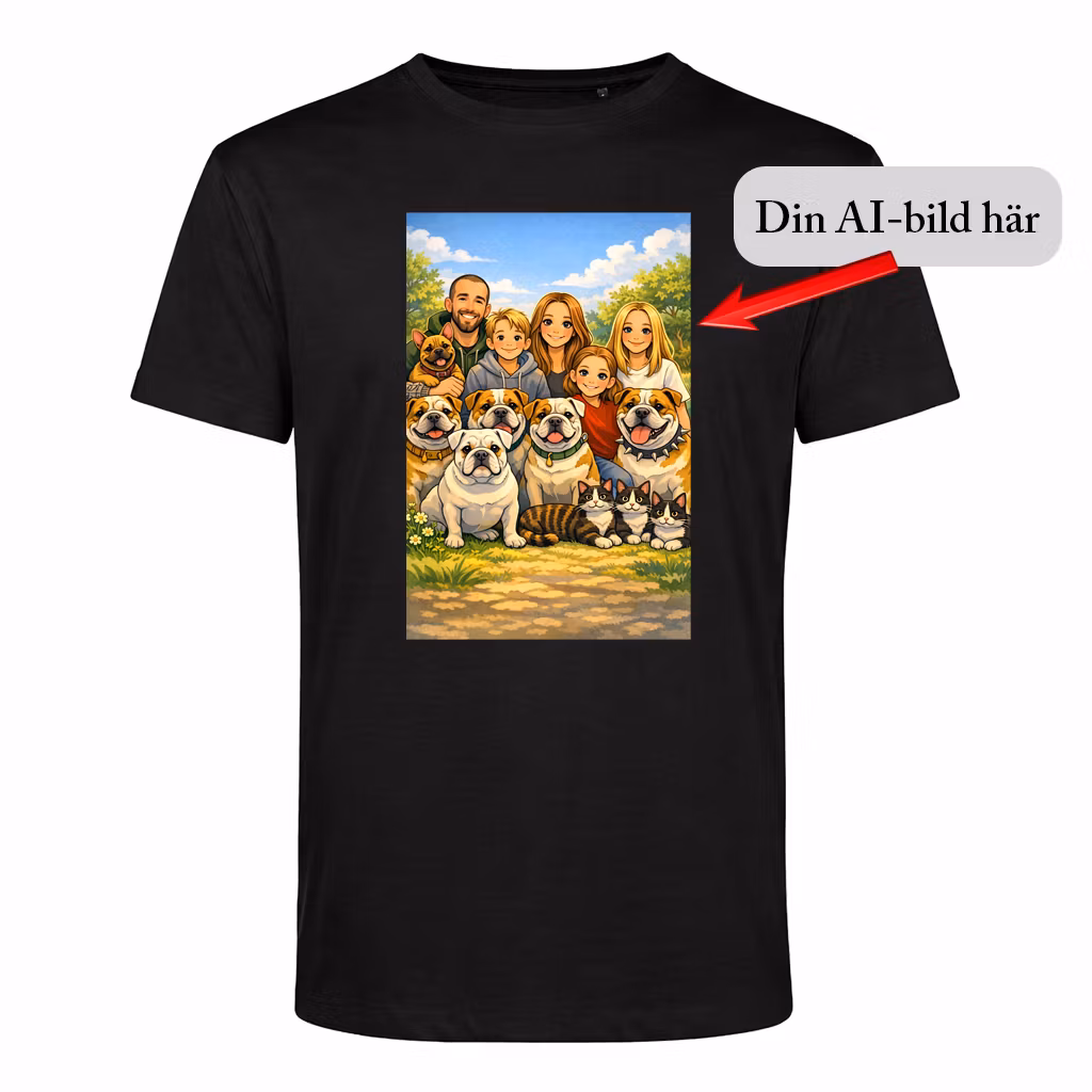 T-shirt med egen AI-bild – Designa din unika tröja