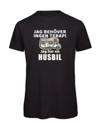 Rolig t-shirt med tryck – Jag behöver ingen terapi, jag har en husbil