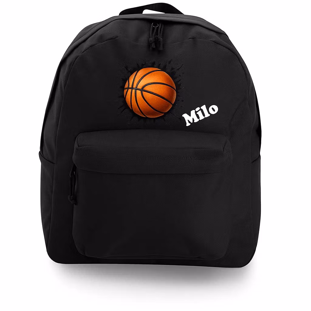 Personlig ryggsäck med basketmotiv och namn