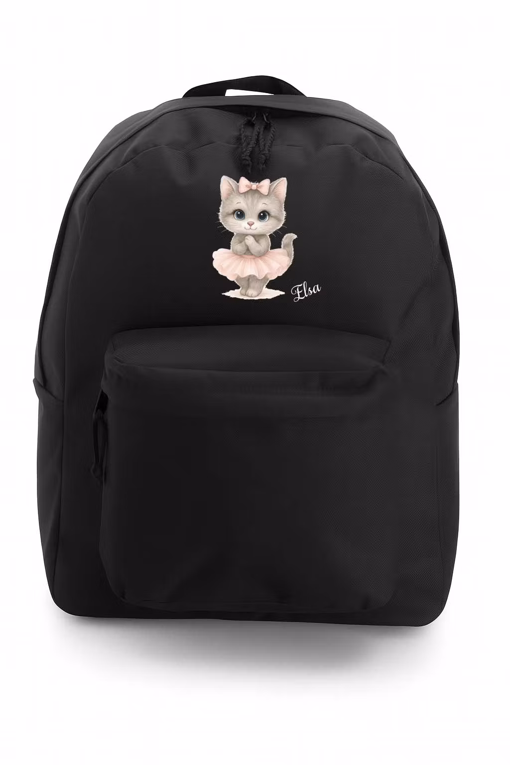 Personlig ryggsäck med katt med kjol och namn