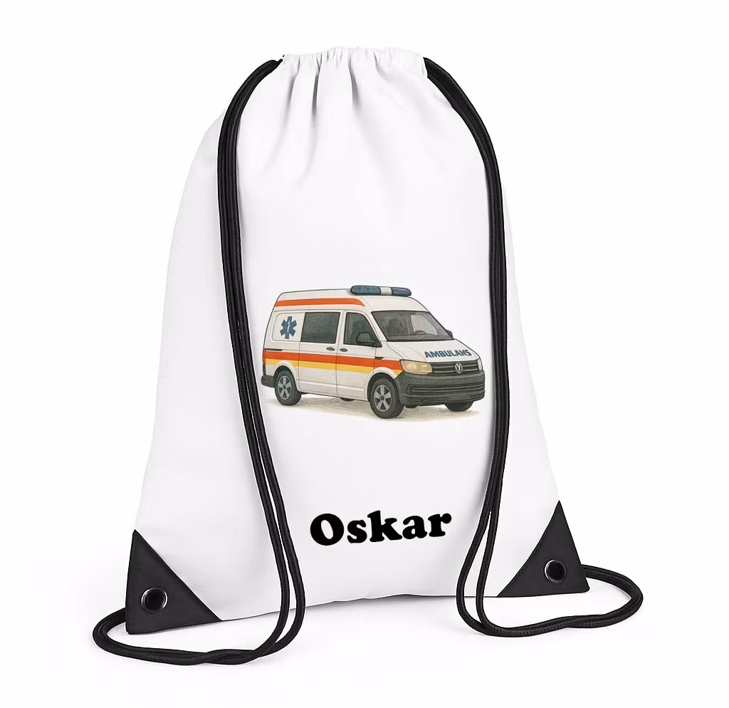 Personlig gympapåse med ambulans och namn