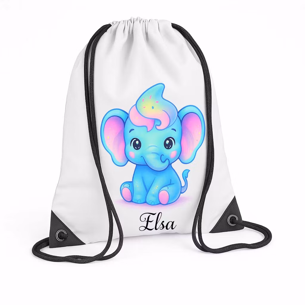 Personlig gympapåse med elefant och namn