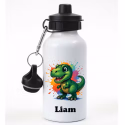 Personlig vattenflaska med dinosaurie och namn