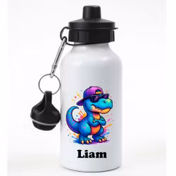 Personlig vattenflaska cool dinosaurie och namn