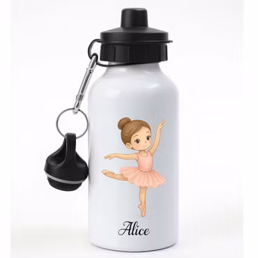 Personlig vattenflaska med ballerina och namn